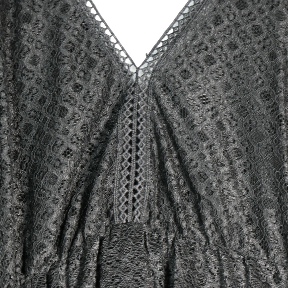 Black Swim Cover Up Womens 3XL Dolman Sleeve Elastic Waist Strech V Front Back - Picture 6 of 10